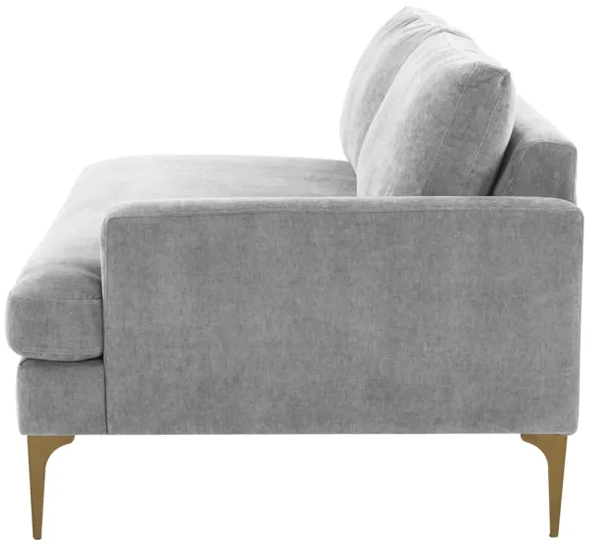 Serena Gray Velvet RAF Loveseat