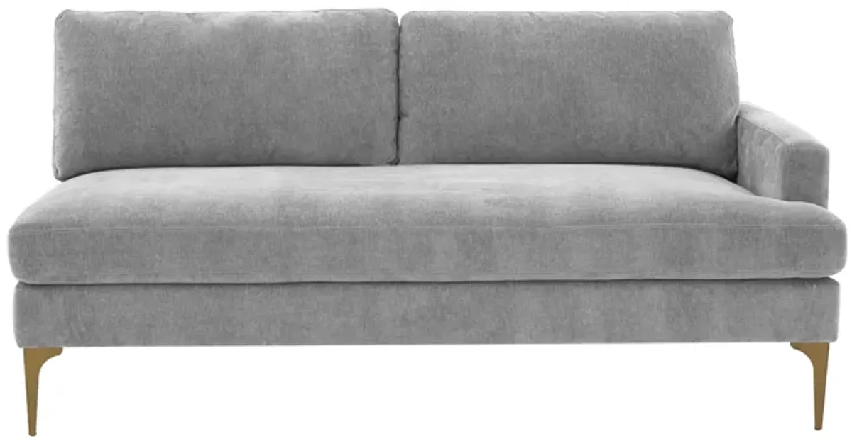 Serena Gray Velvet RAF Loveseat