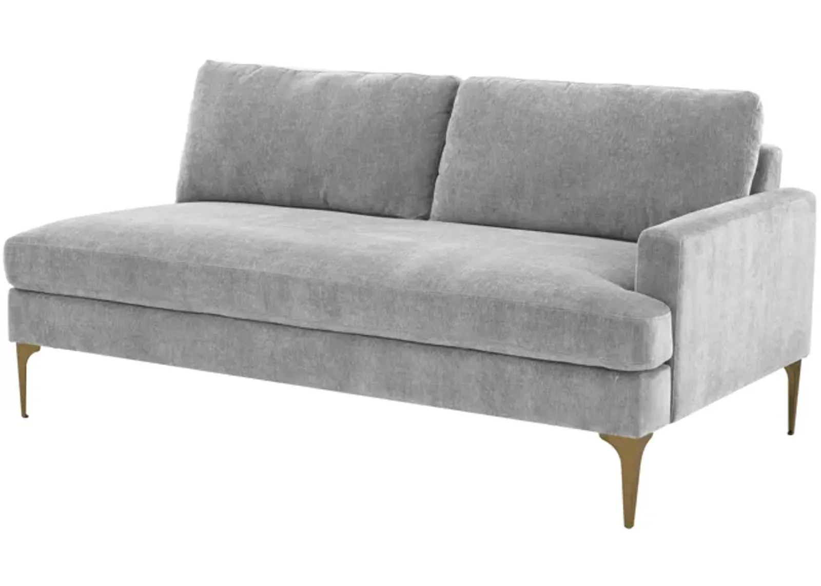 Serena Gray Velvet RAF Loveseat