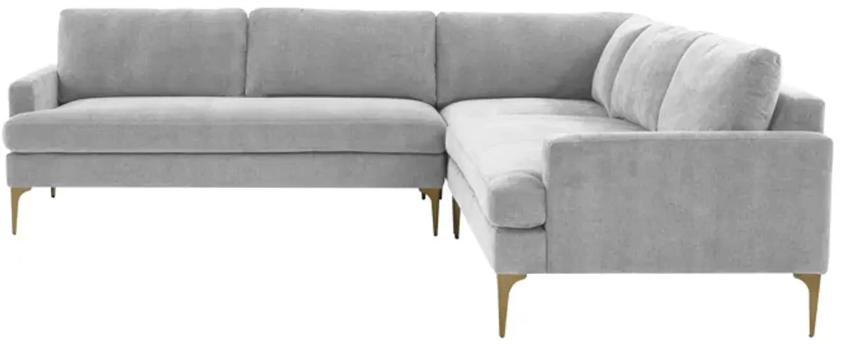 Serena Gray Velvet L-Sectional