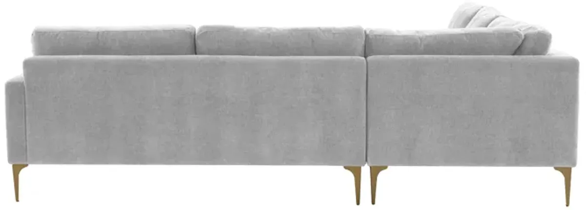 Serena Gray Velvet L-Sectional