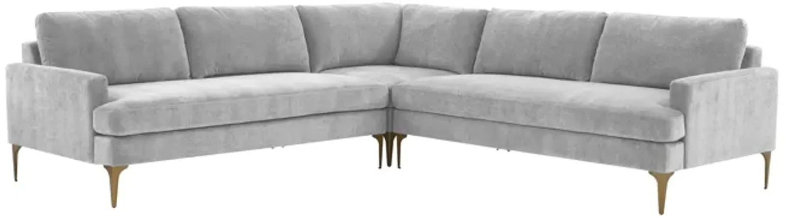 Serena Gray Velvet L-Sectional