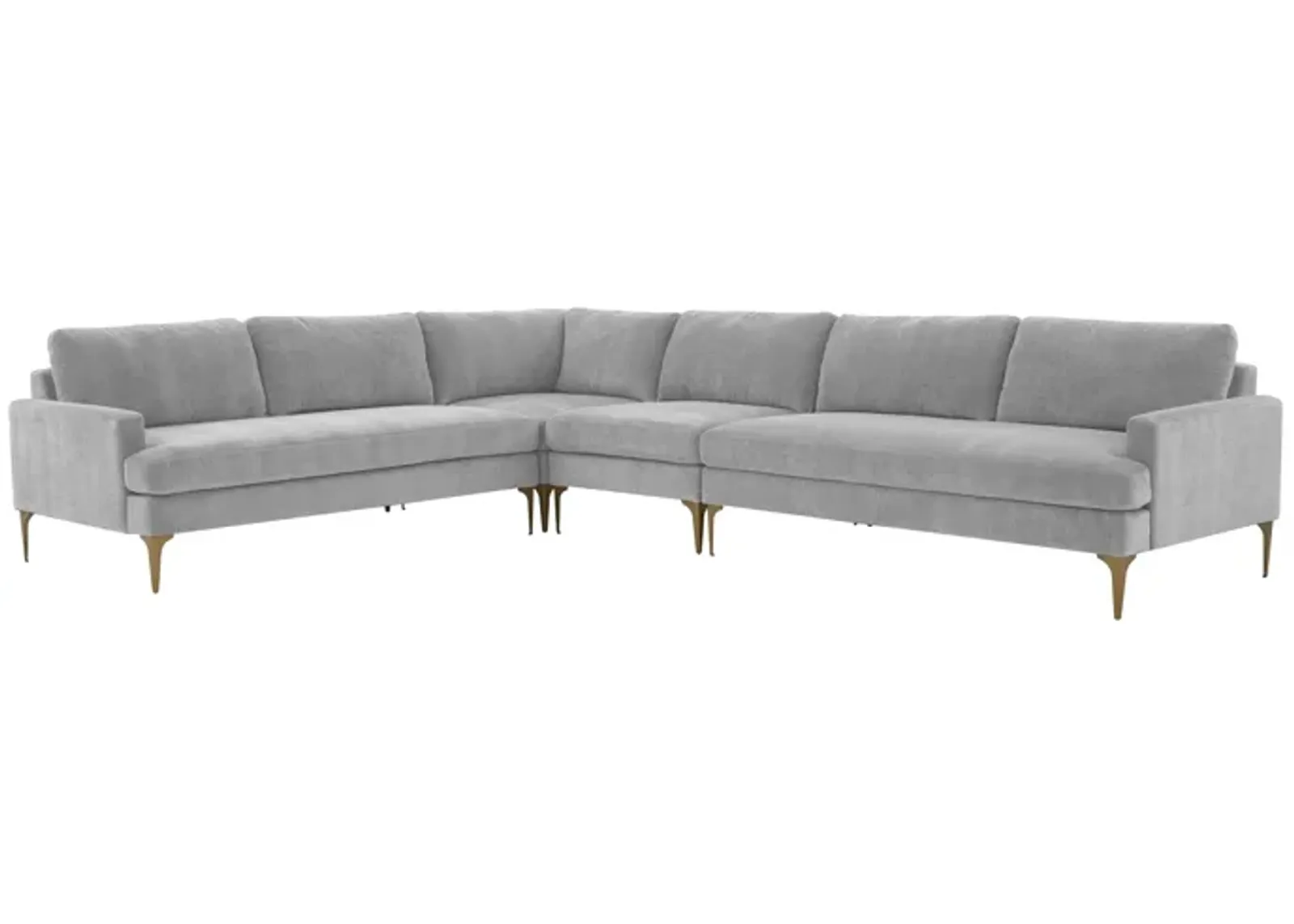 Serena Gray Velvet Large L-Sectional