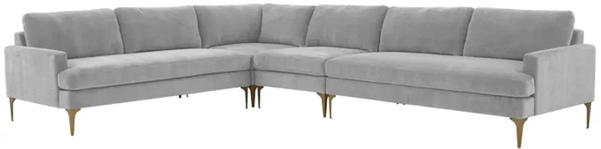 Serena Gray Velvet Large L-Sectional