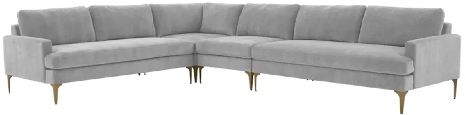 Serena Gray Velvet Large L-Sectional