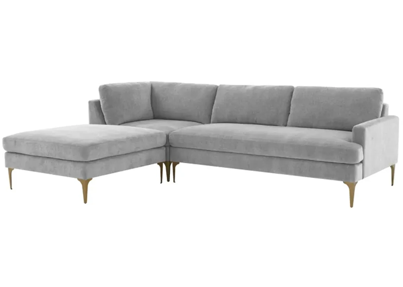 Serena Gray Velvet LAF Chaise Sectional