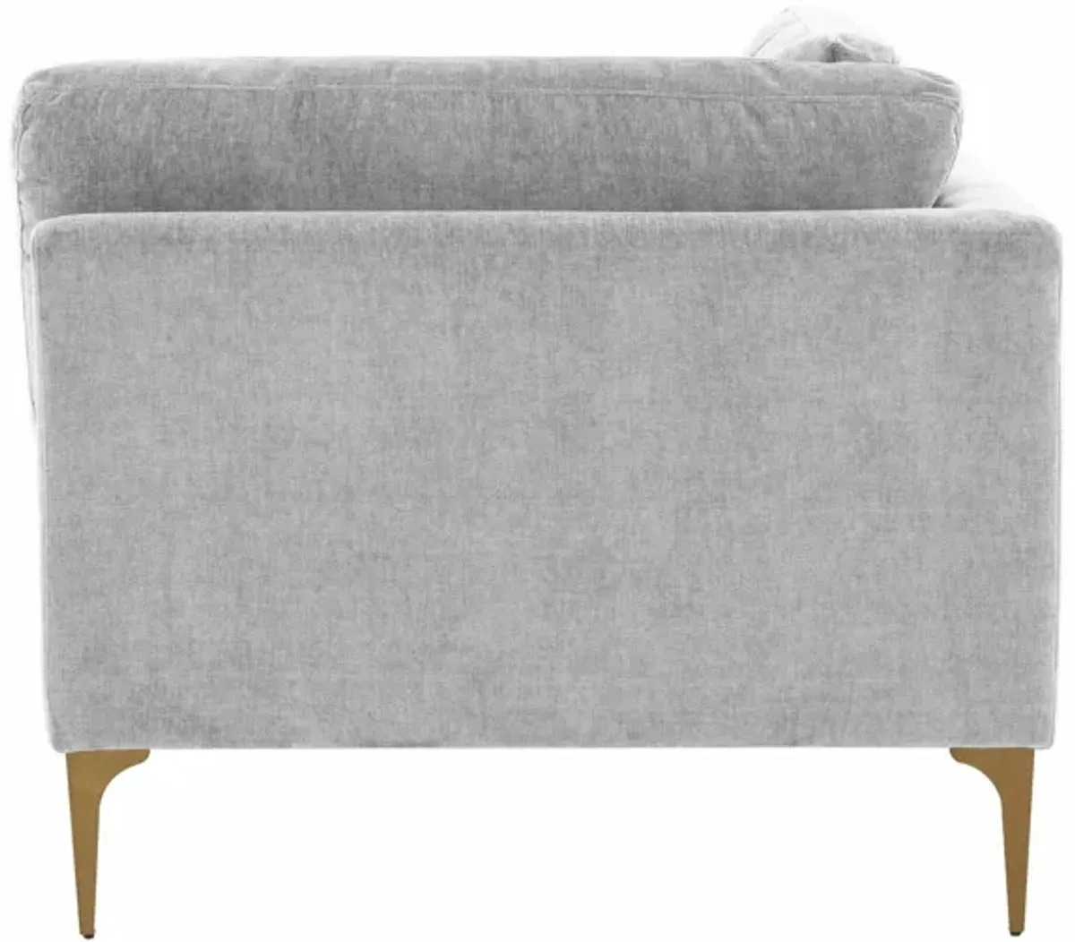 Serena Gray Velvet Corner Seat