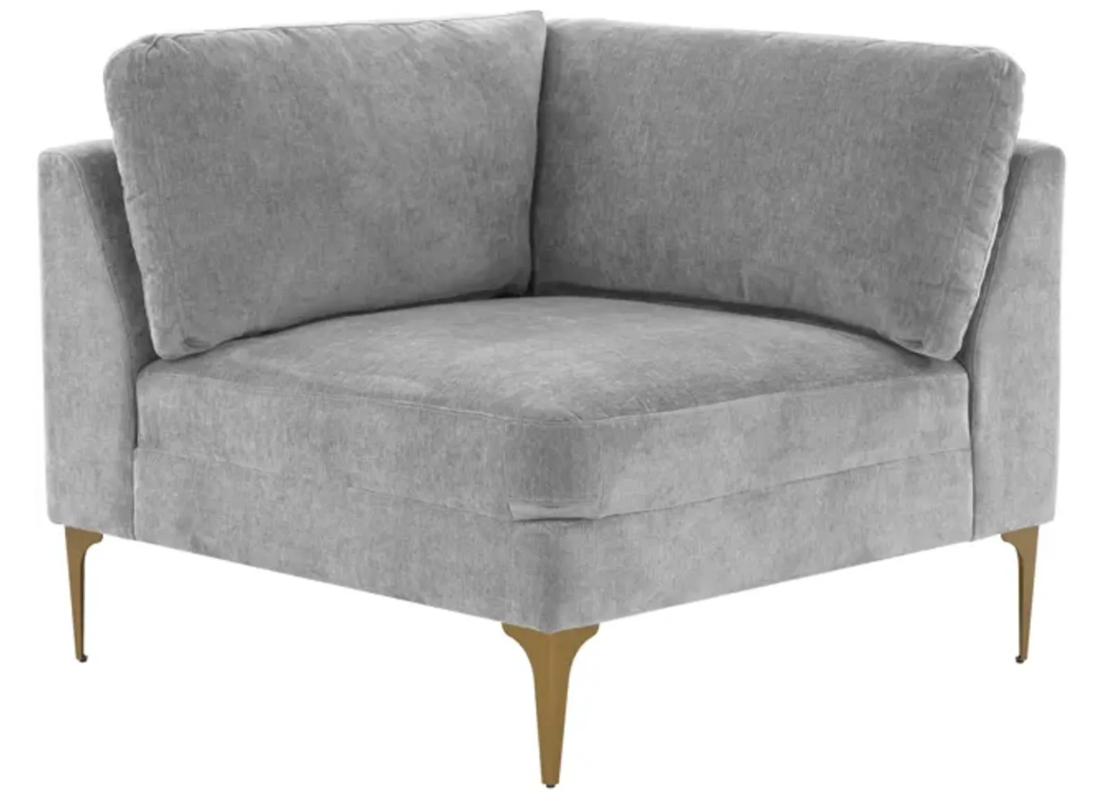 Serena Gray Velvet Corner Seat