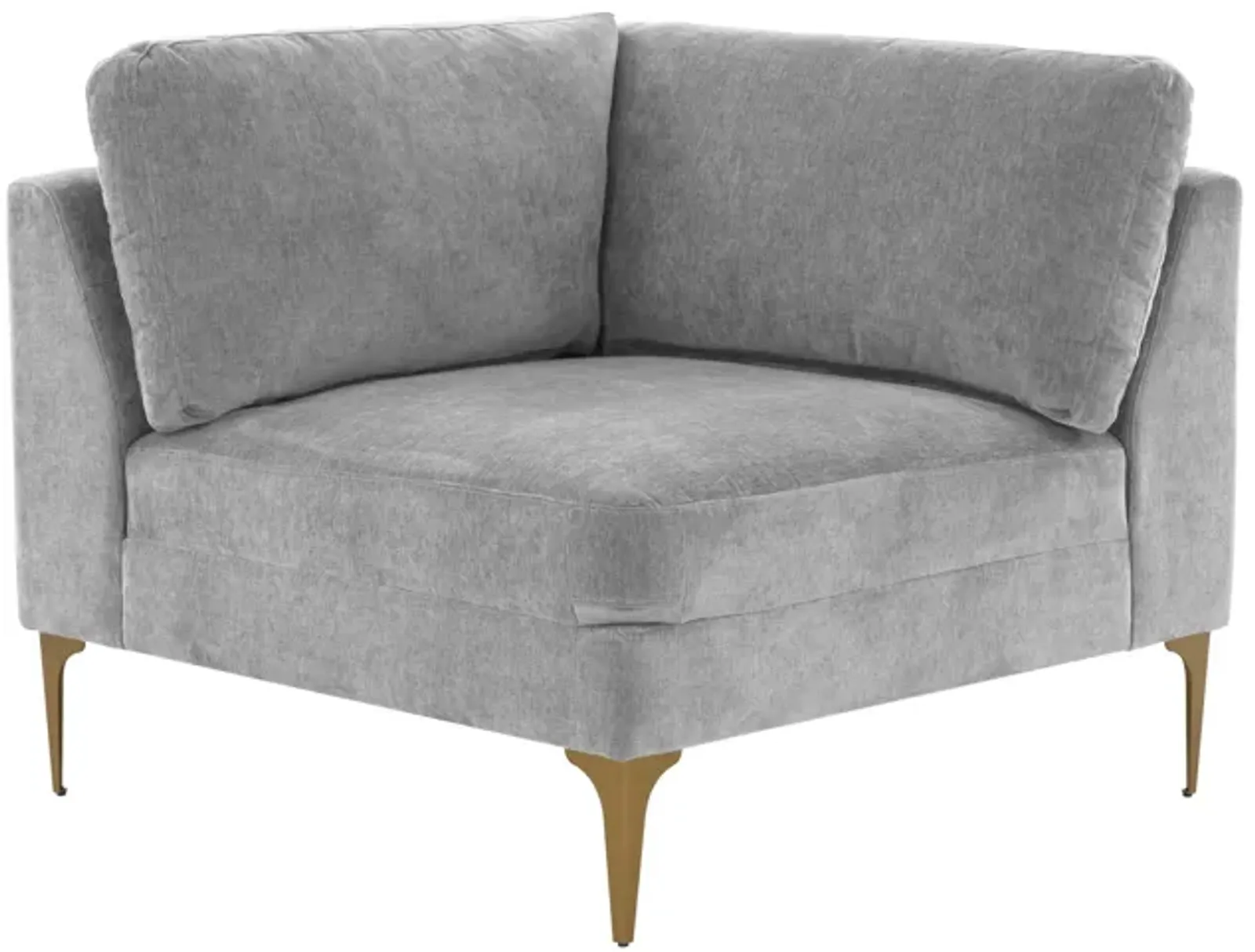 Serena Gray Velvet Corner Seat