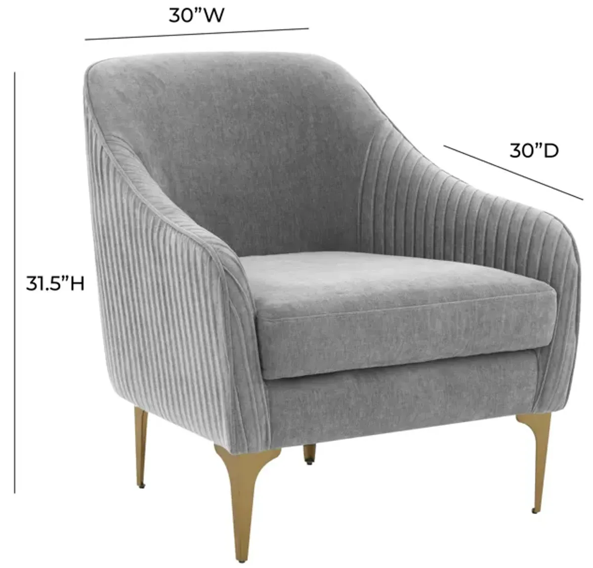 Serena Gray Velvet Accent Chair