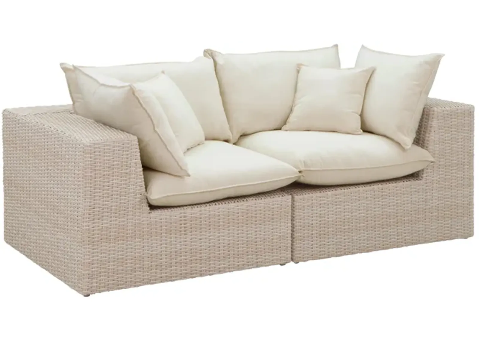 Cali Natural Wicker Outdoor Modular Loveseat