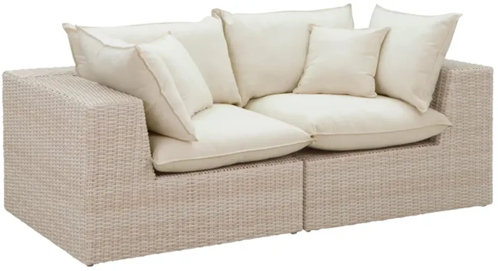 Cali Natural Wicker Outdoor Modular Loveseat