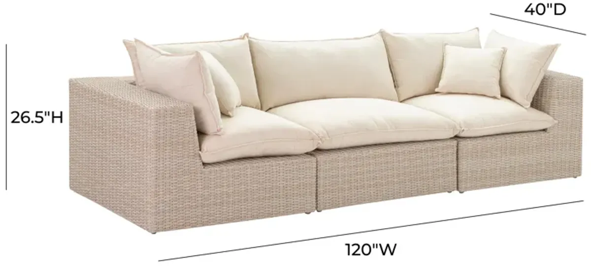 Cali Natural Wicker Outdoor Modular Sofa