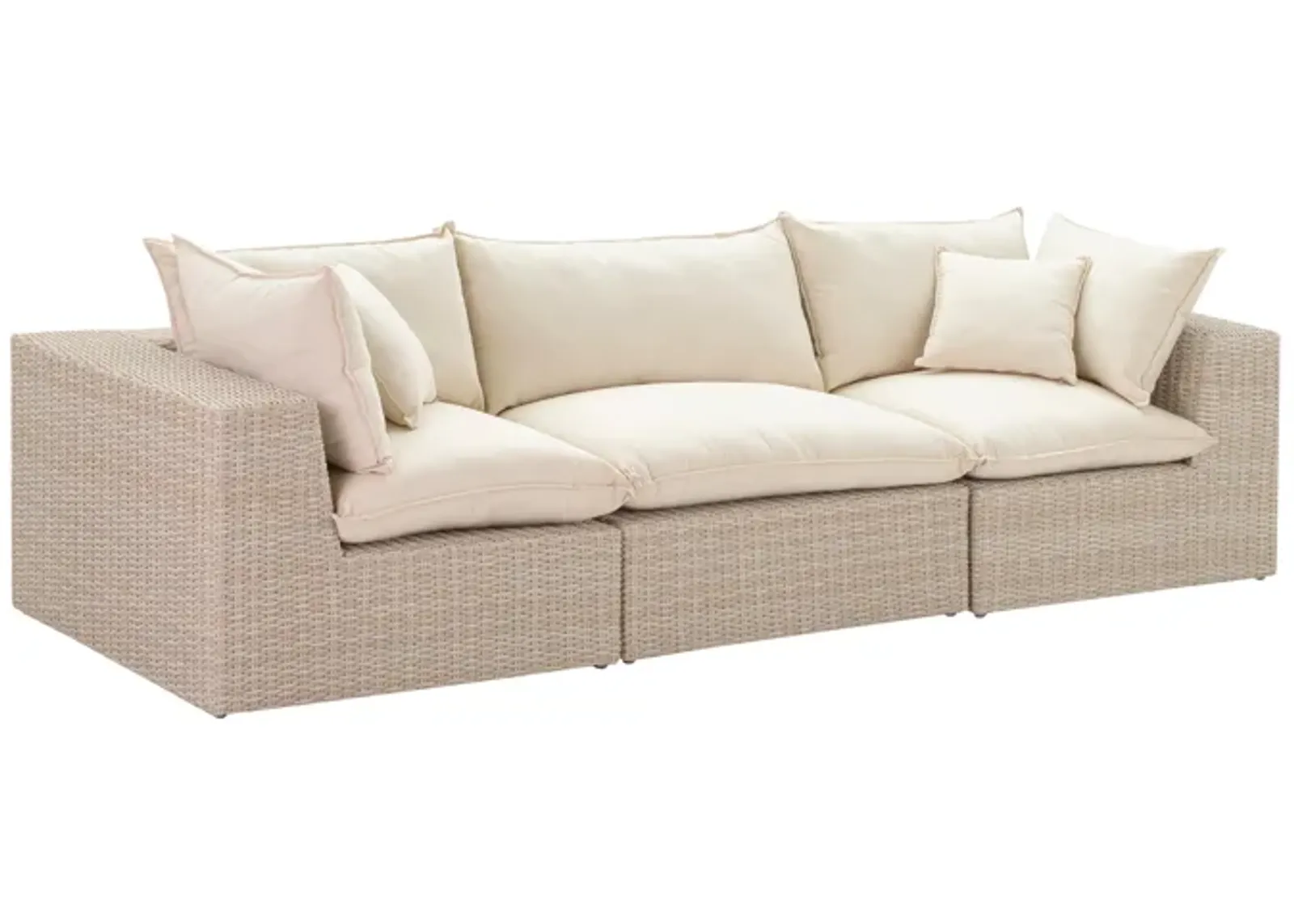 Cali Natural Wicker Outdoor Modular Sofa