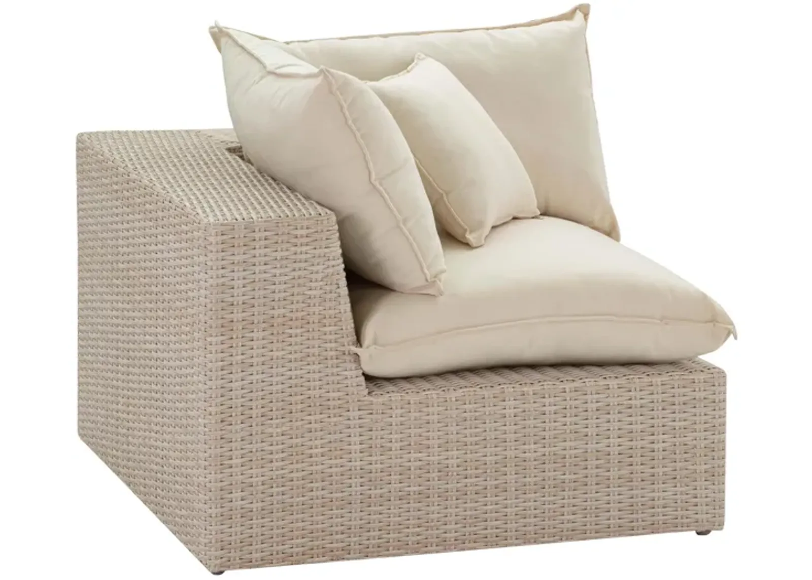 Cali Natural Wicker Outdoor Corner Chair