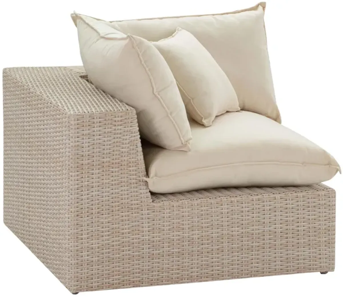 Cali Natural Wicker Outdoor Corner Chair