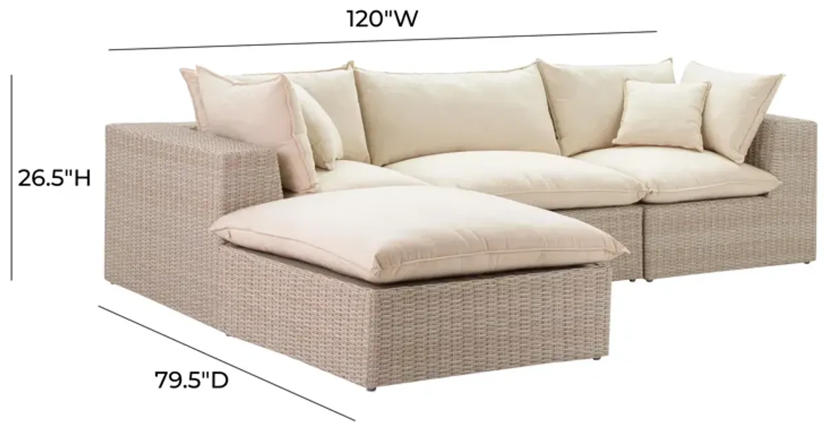 Cali Natural Wicker Outdoor Modular Sectional