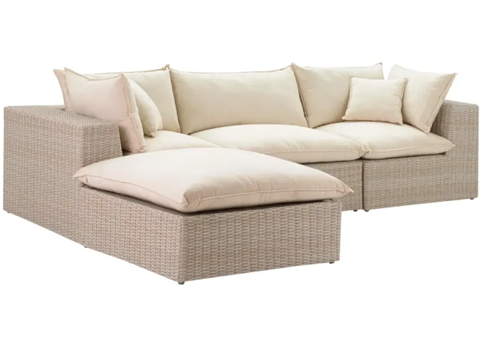 Cali Natural Wicker Outdoor Modular Sectional