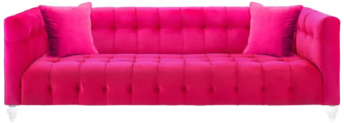 Bea Hot Pink Velvet Sofa