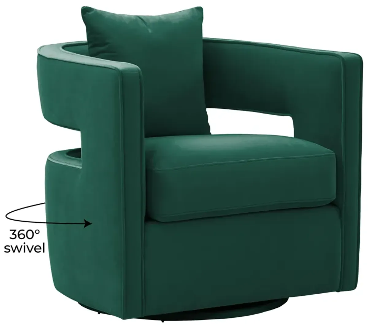 Kennedy Forest Green Velvet Swivel Chair