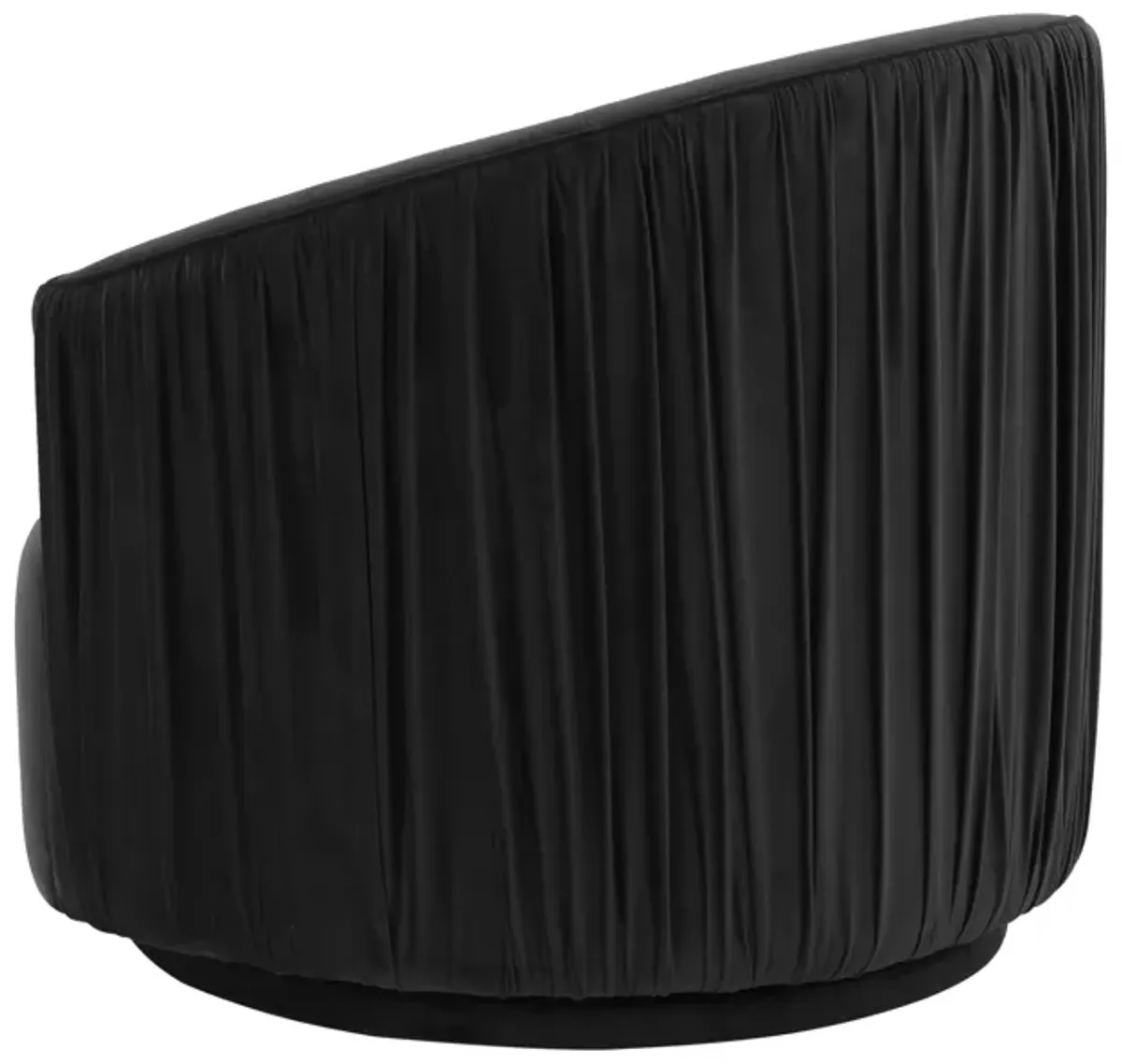 London Black Pleated Swivel Chair