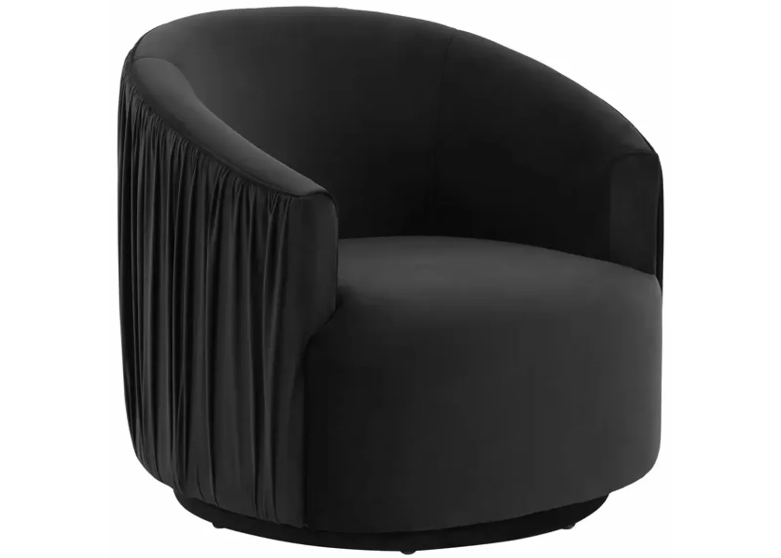 London Black Pleated Swivel Chair