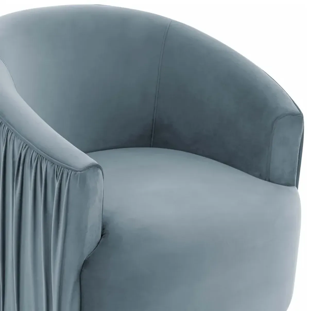 London Blue Pleated Swivel Chair