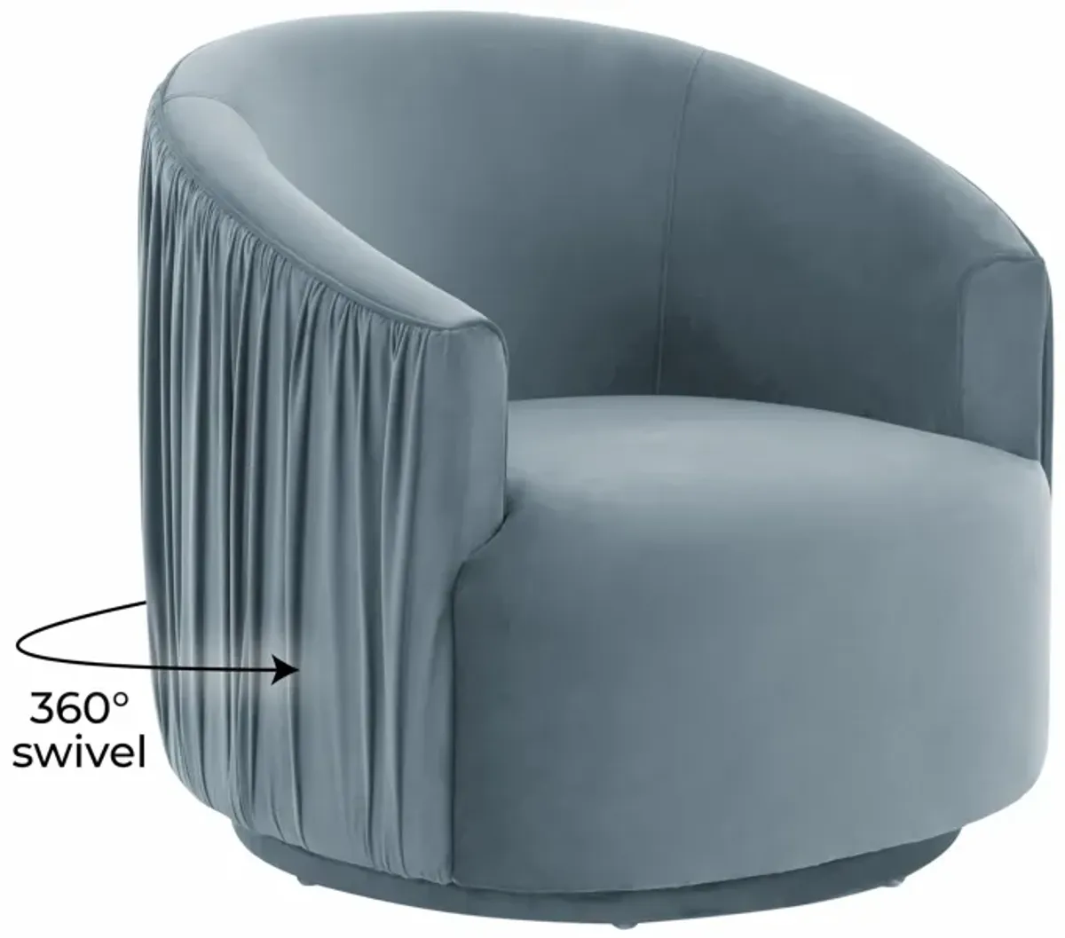 London Blue Pleated Swivel Chair