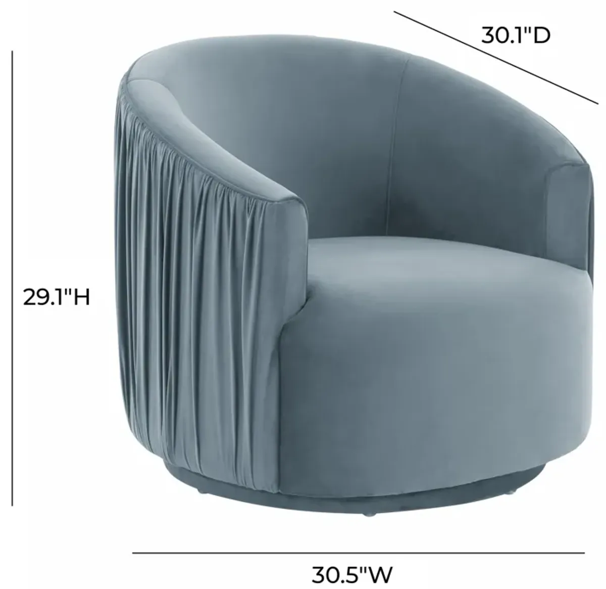 London Blue Pleated Swivel Chair