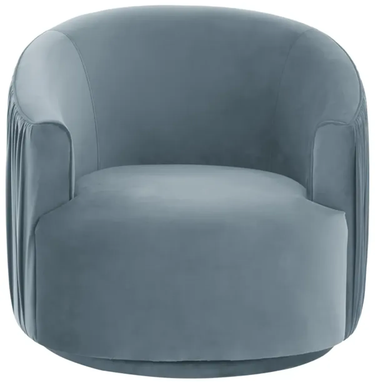 London Blue Pleated Swivel Chair