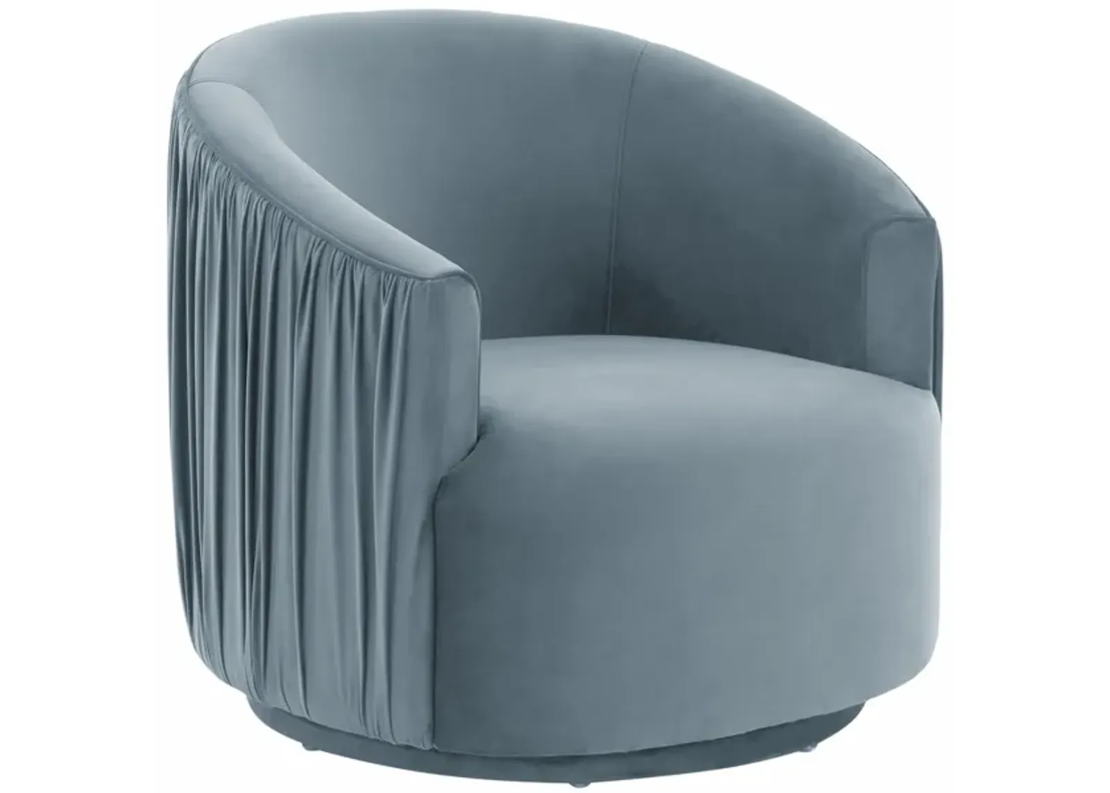 London Blue Pleated Swivel Chair