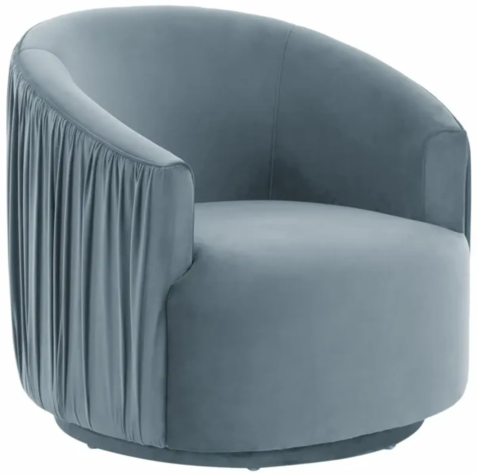 London Blue Pleated Swivel Chair