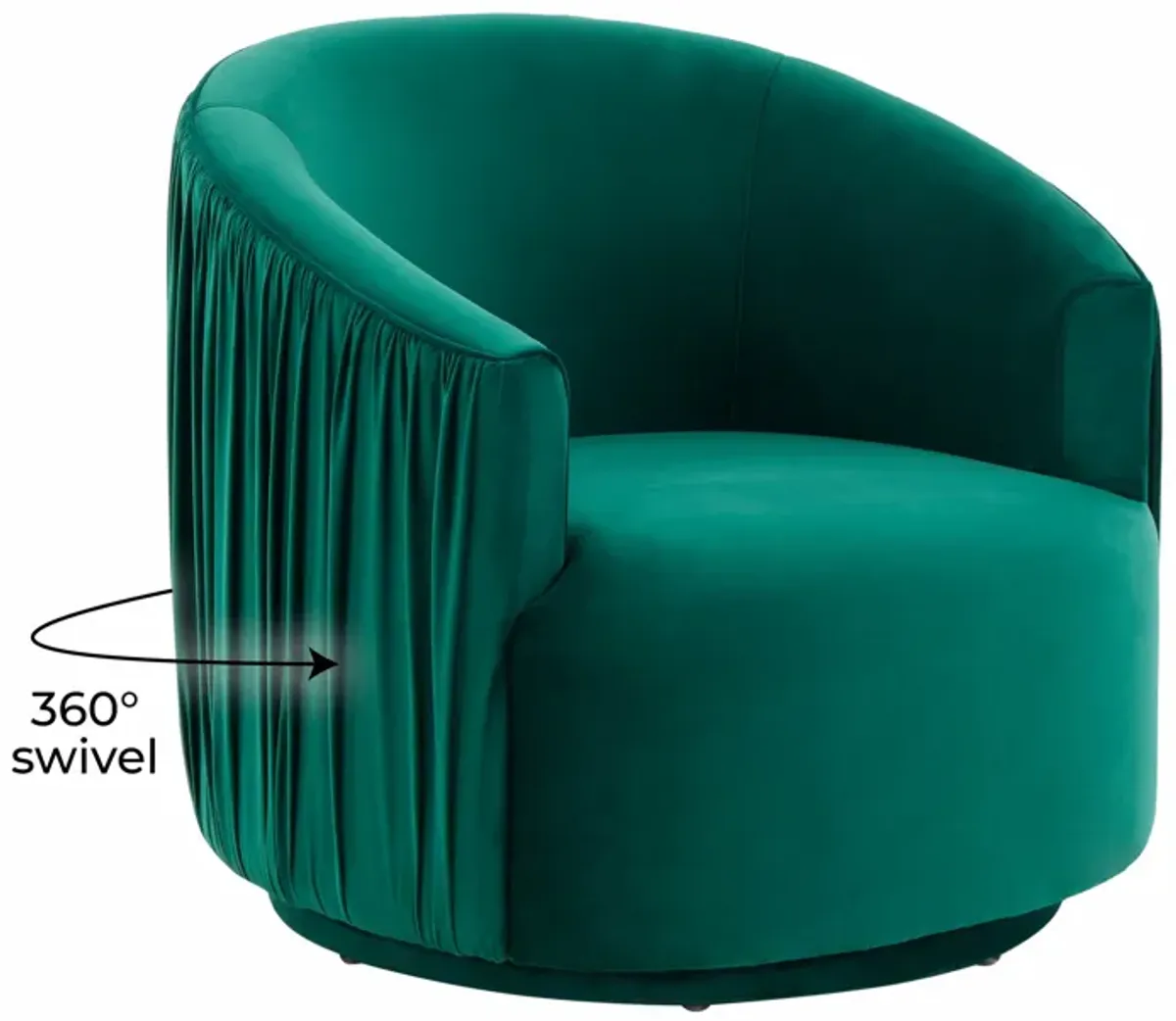 London Forest Green Pleated Swivel Chair