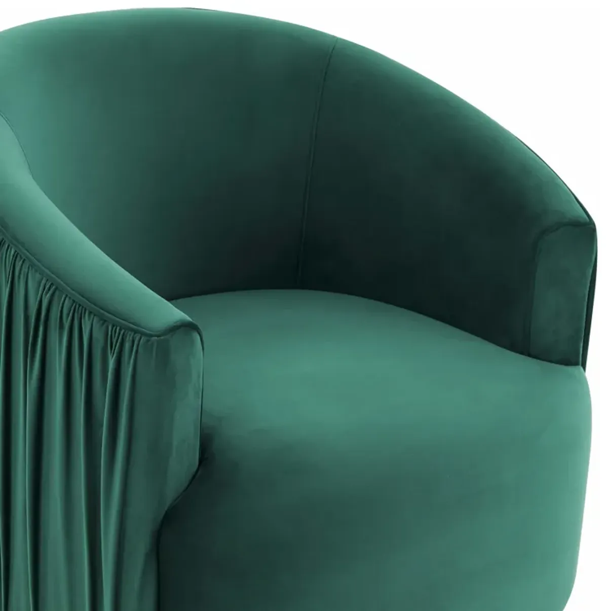 London Forest Green Pleated Swivel Chair