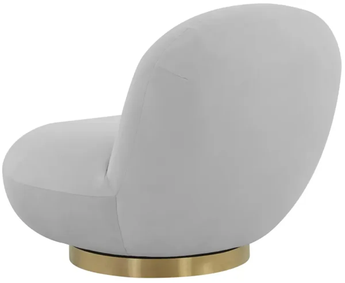 Emily Grey Velvet Swivel Chair