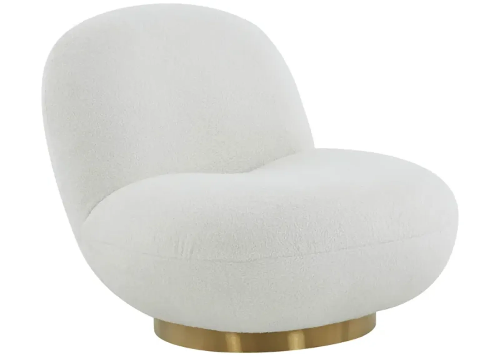 Emily White Boucle Swivel Chair