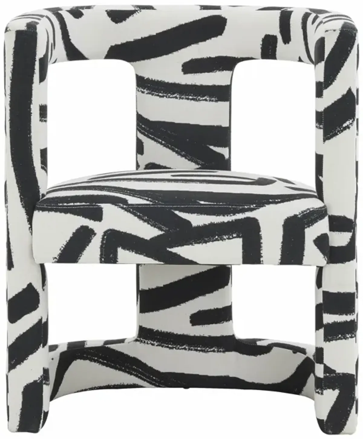 Ada Chair in Black Brushstroke Pattern