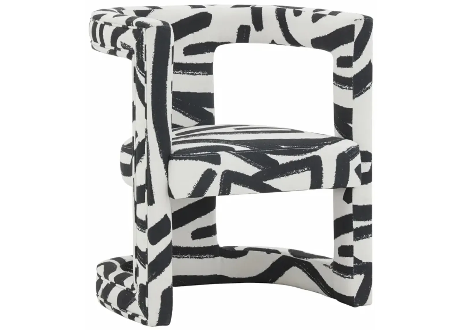 Ada Chair in Black Brushstroke Pattern