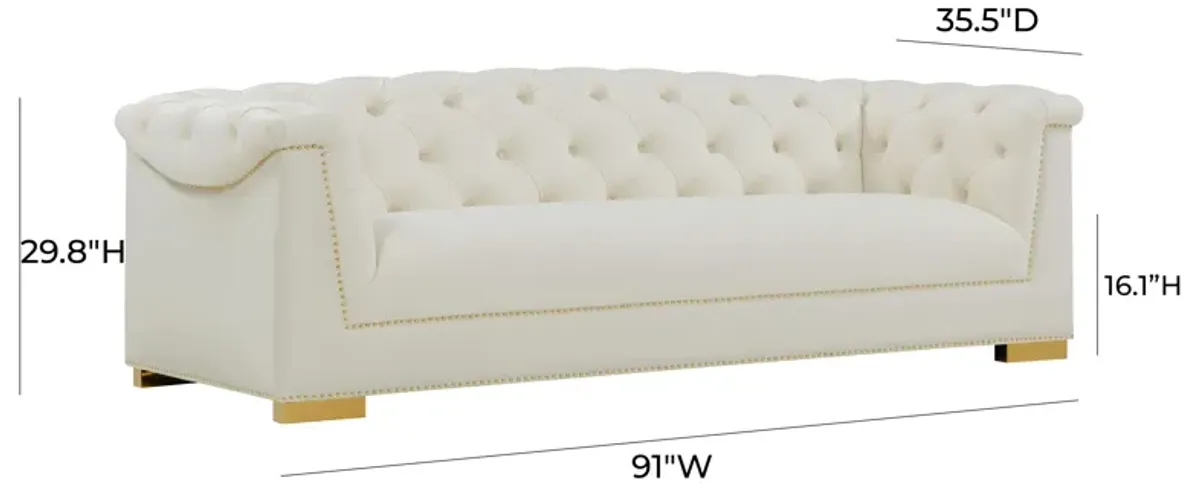 Farah Cream Velvet Sofa