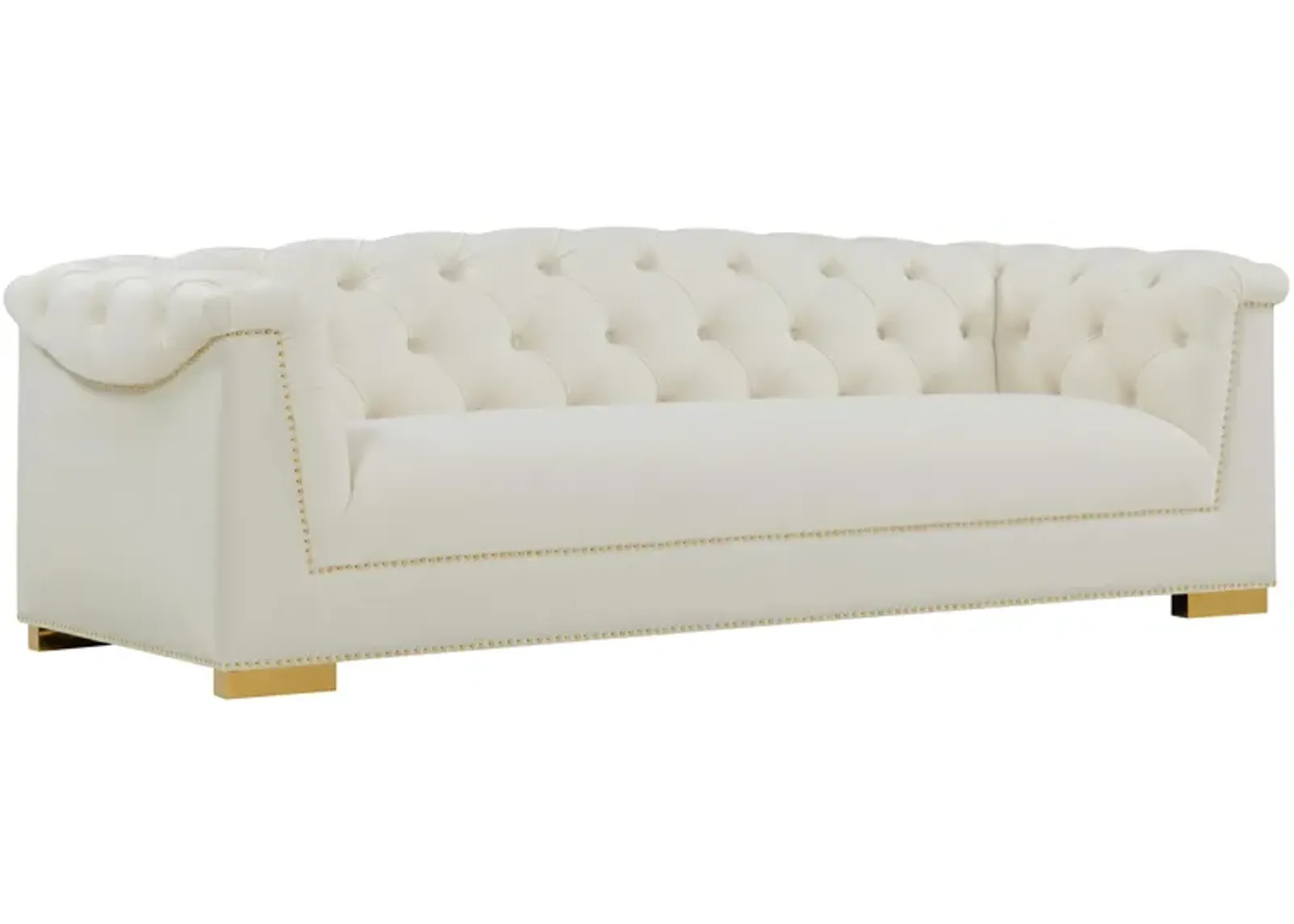 Farah Cream Velvet Sofa