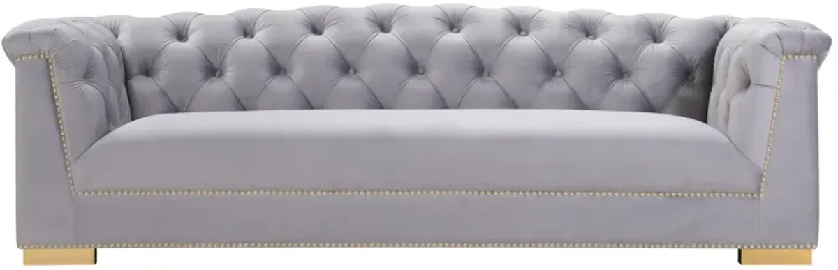 Farah Grey Velvet Sofa