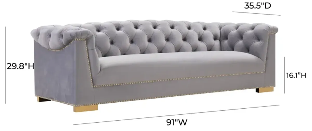 Farah Grey Velvet Sofa