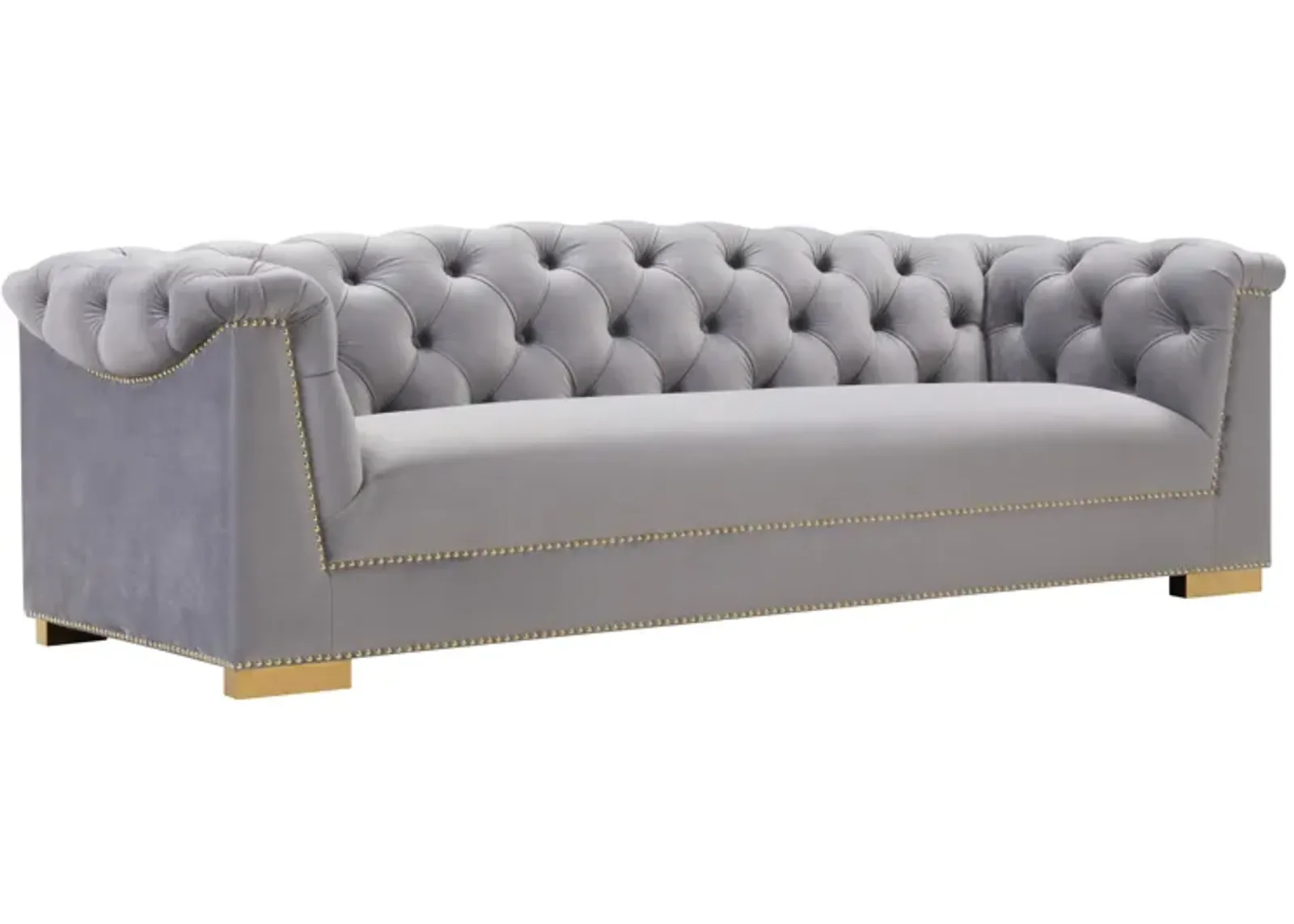 Farah Grey Velvet Sofa