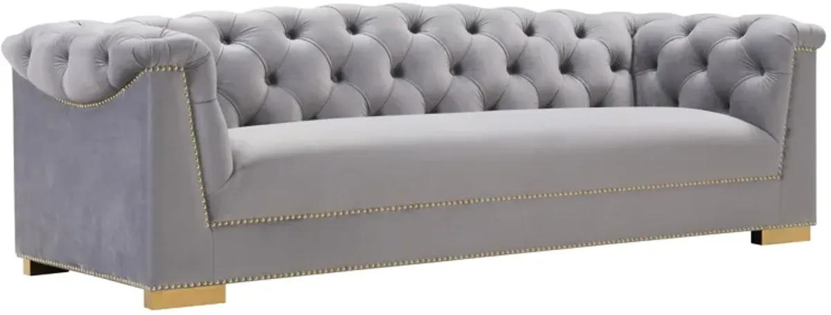 Farah Grey Velvet Sofa