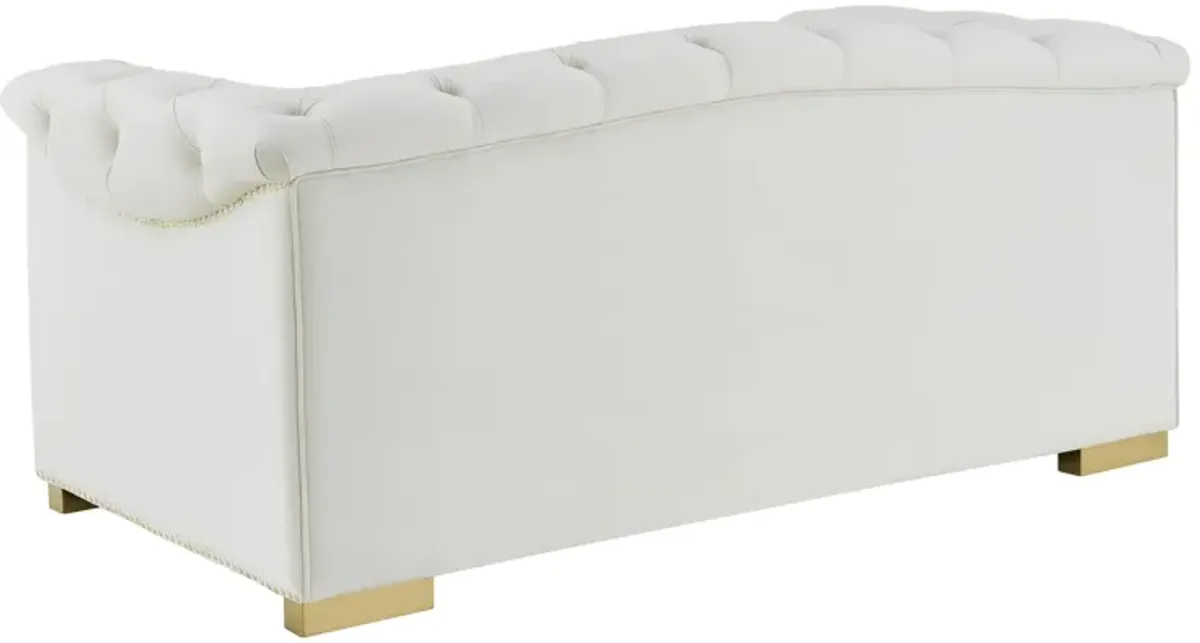 Farah Cream Velvet Loveseat