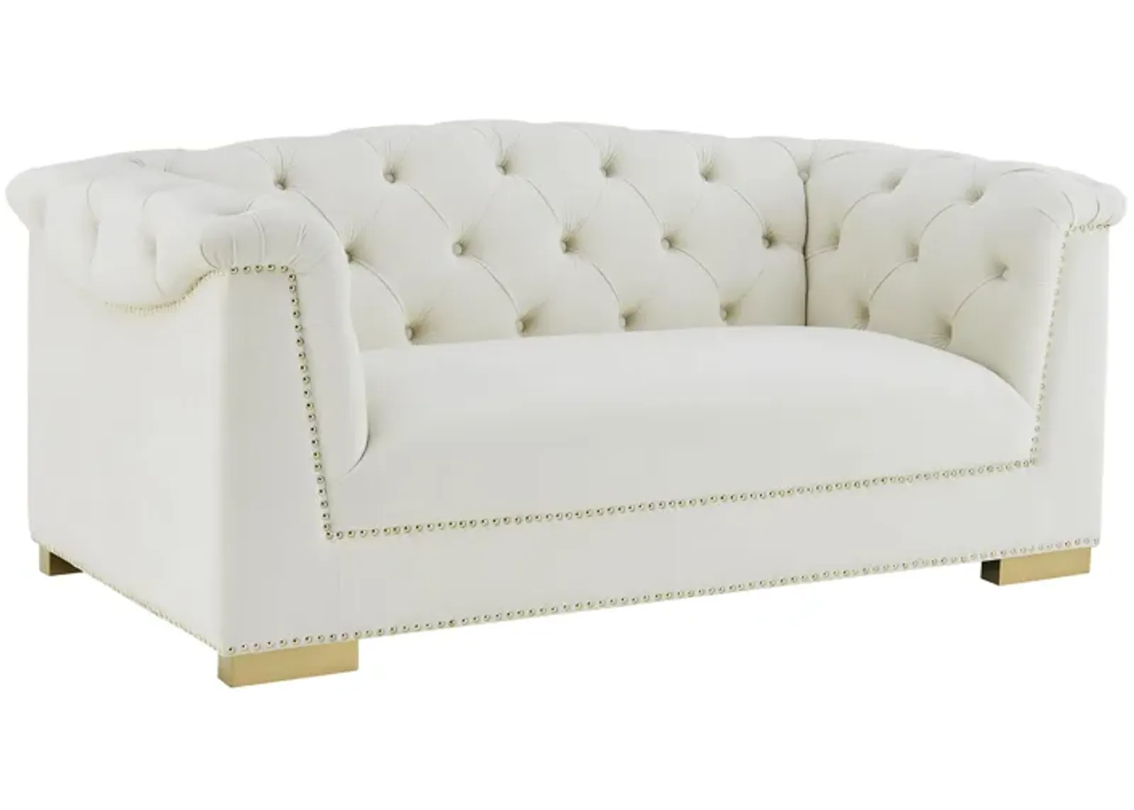 Farah Cream Velvet Loveseat