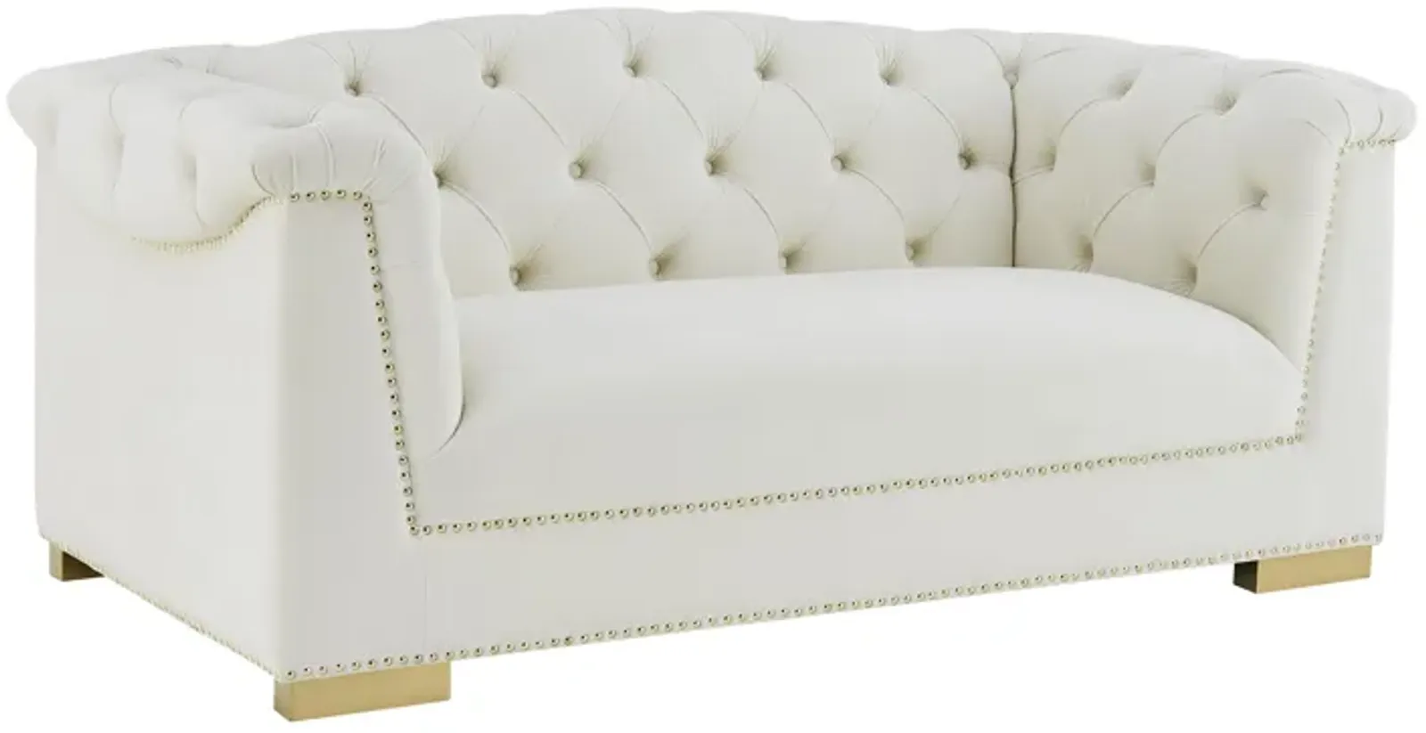 Farah Cream Velvet Loveseat