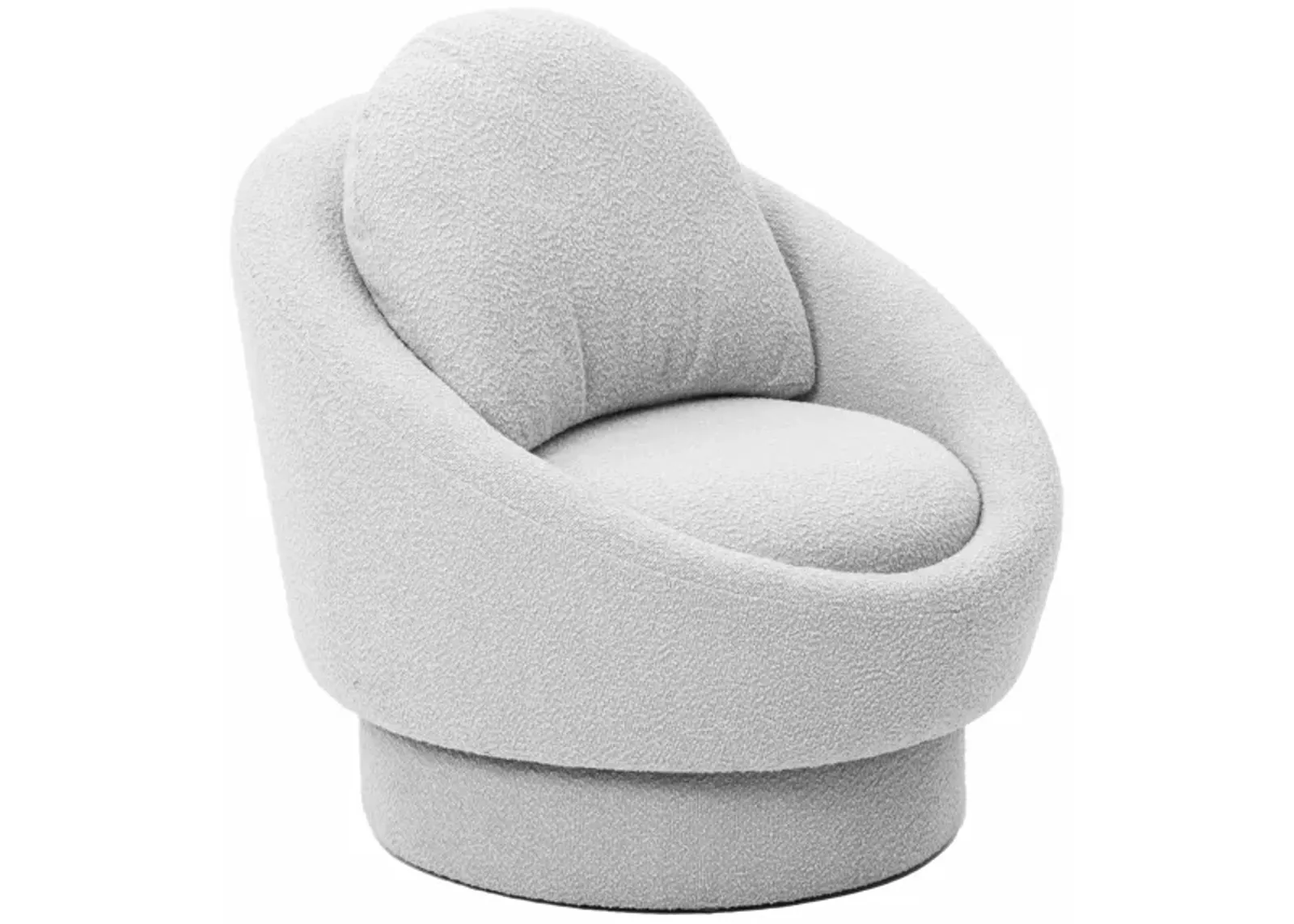 Sammy Light Grey Boucle Swivel Lounge Chair