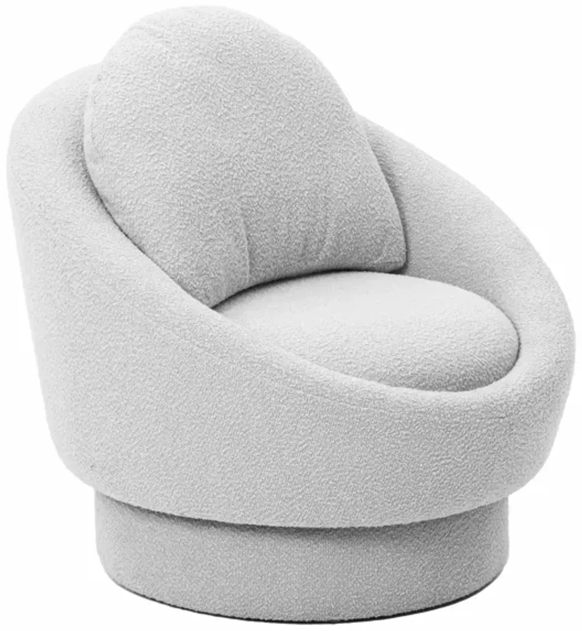 Sammy Light Grey Boucle Swivel Lounge Chair