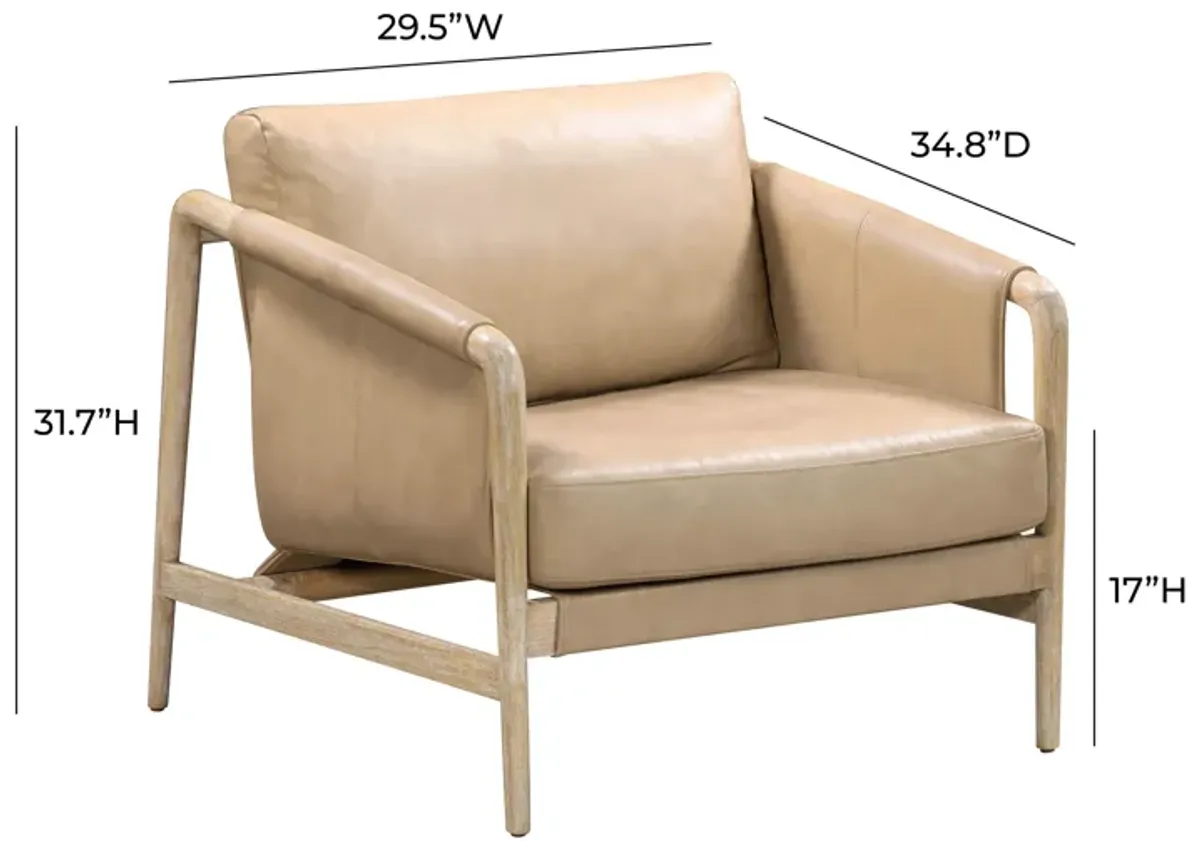 Chakka Tan Genuine Leather Accent Chair